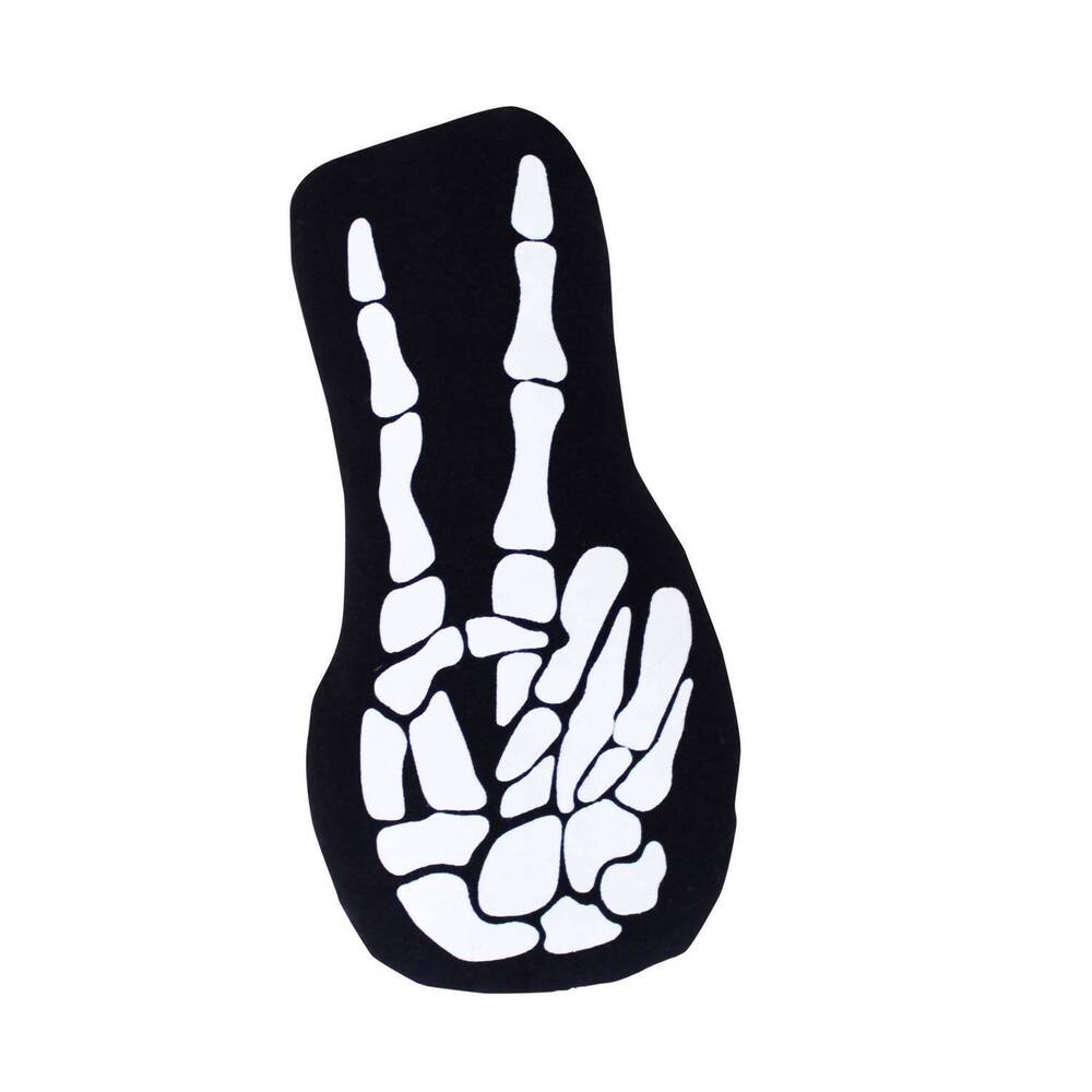 NEW IMANI COLLECTIVE halloween collection skeleton peace sign pillow in black